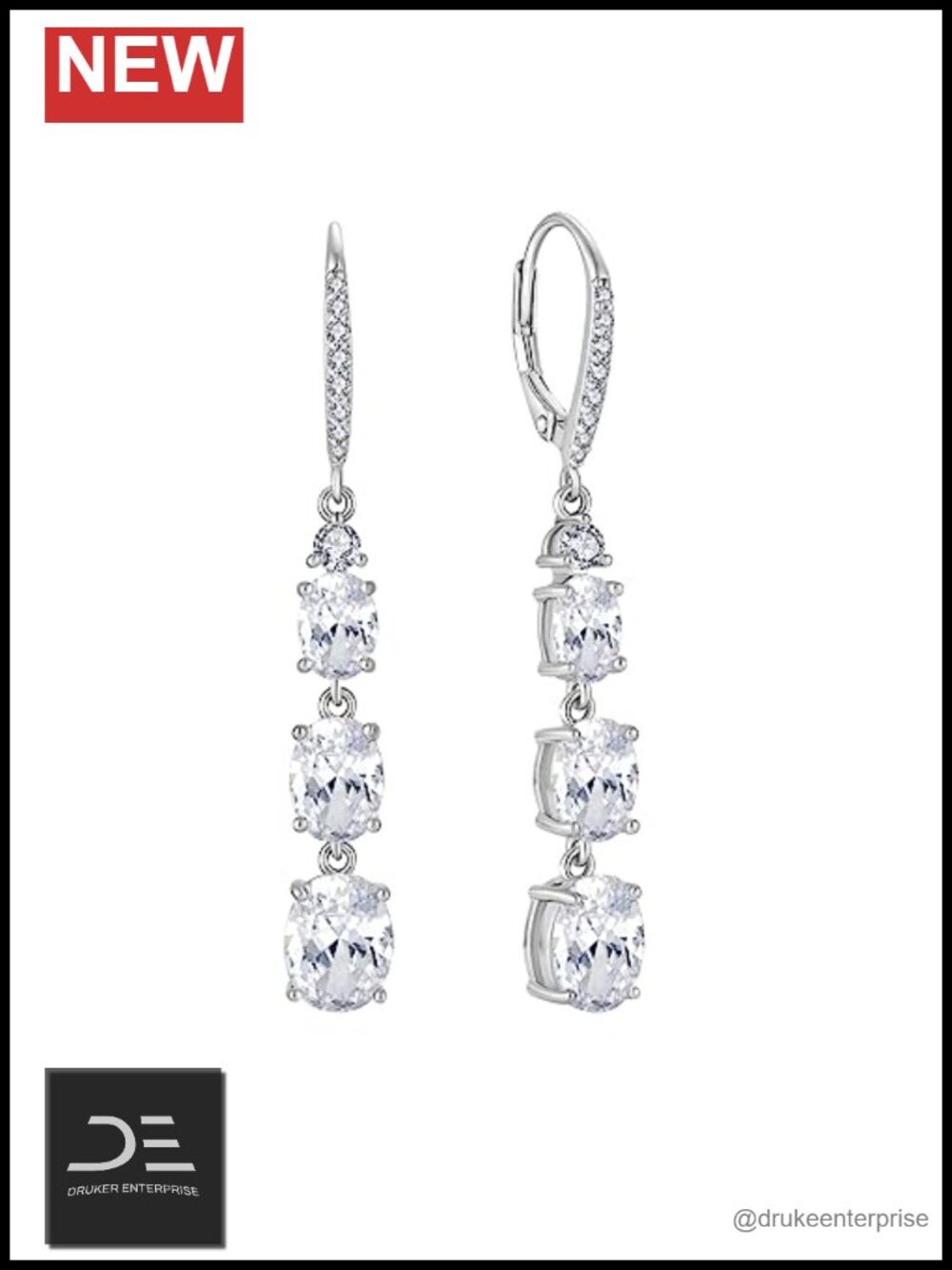 Sterling Silver Birthstone Infinity Drop Earrings Lever Back CZ